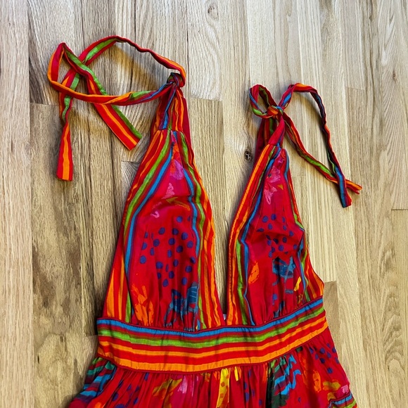 FARM RIO good vibes mini dress red 100% cotton size L - Picture 13 of 14